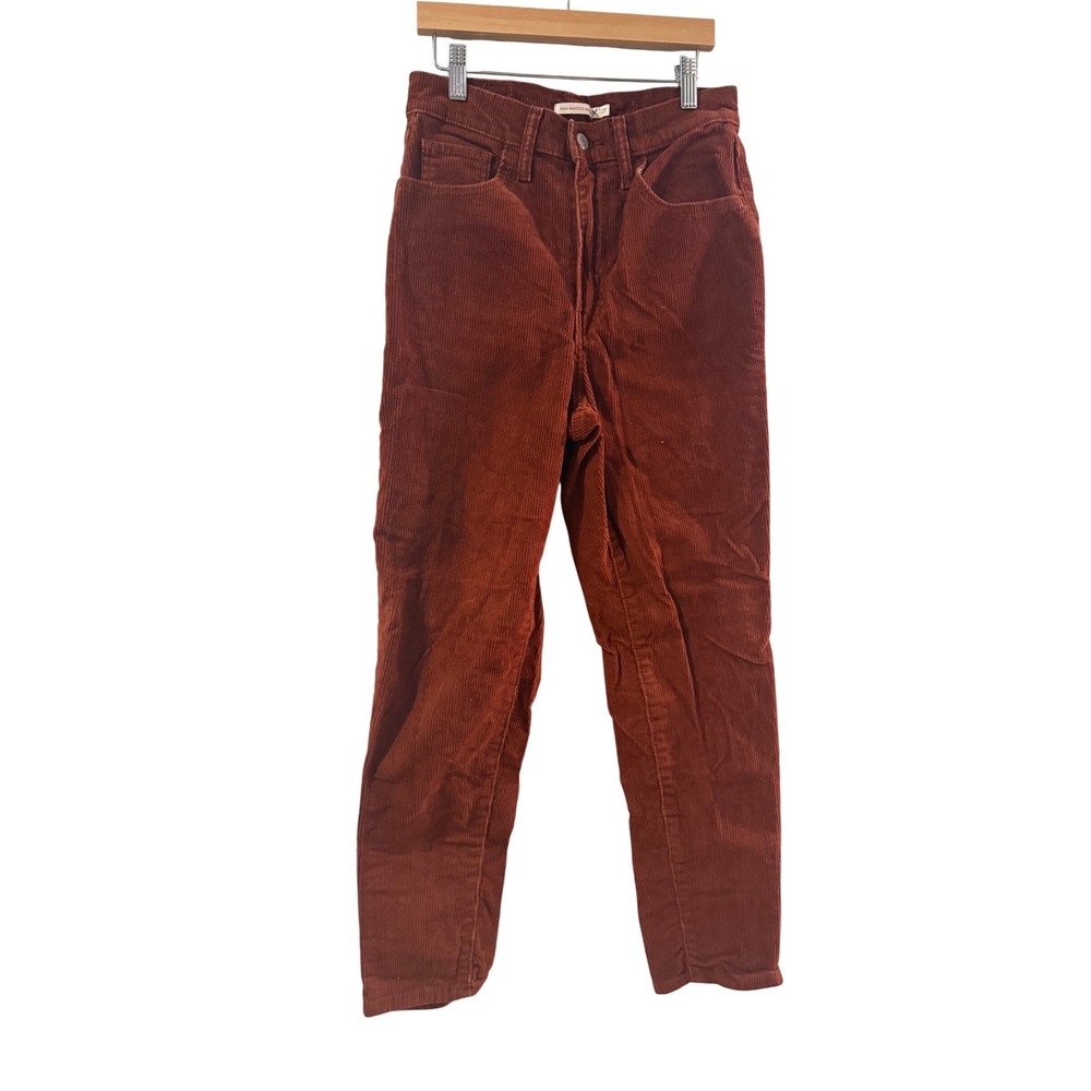 Levi's High Waisted Mom Jean Womens 27 Rust Corduroy Tapered Leg Pants